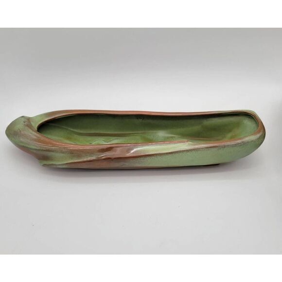 RARE  Extra Large Vintage 19.5" Oblong Prairie Green Planter - Picture 4 of 8